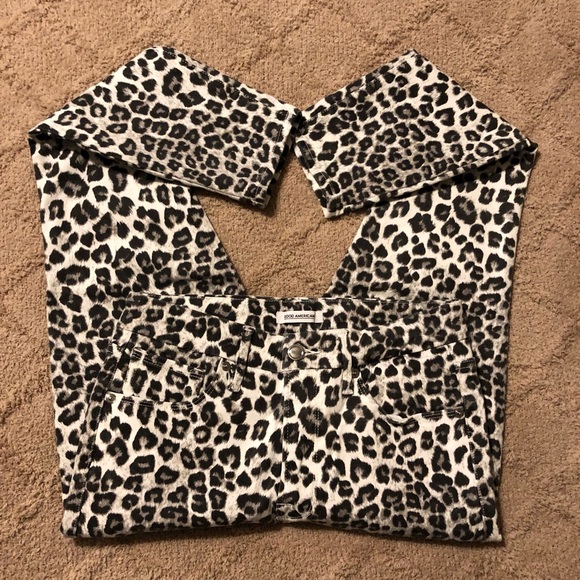 Good American - Good Waist Crop - Leopard, Size 27 - Picture 2 of 6